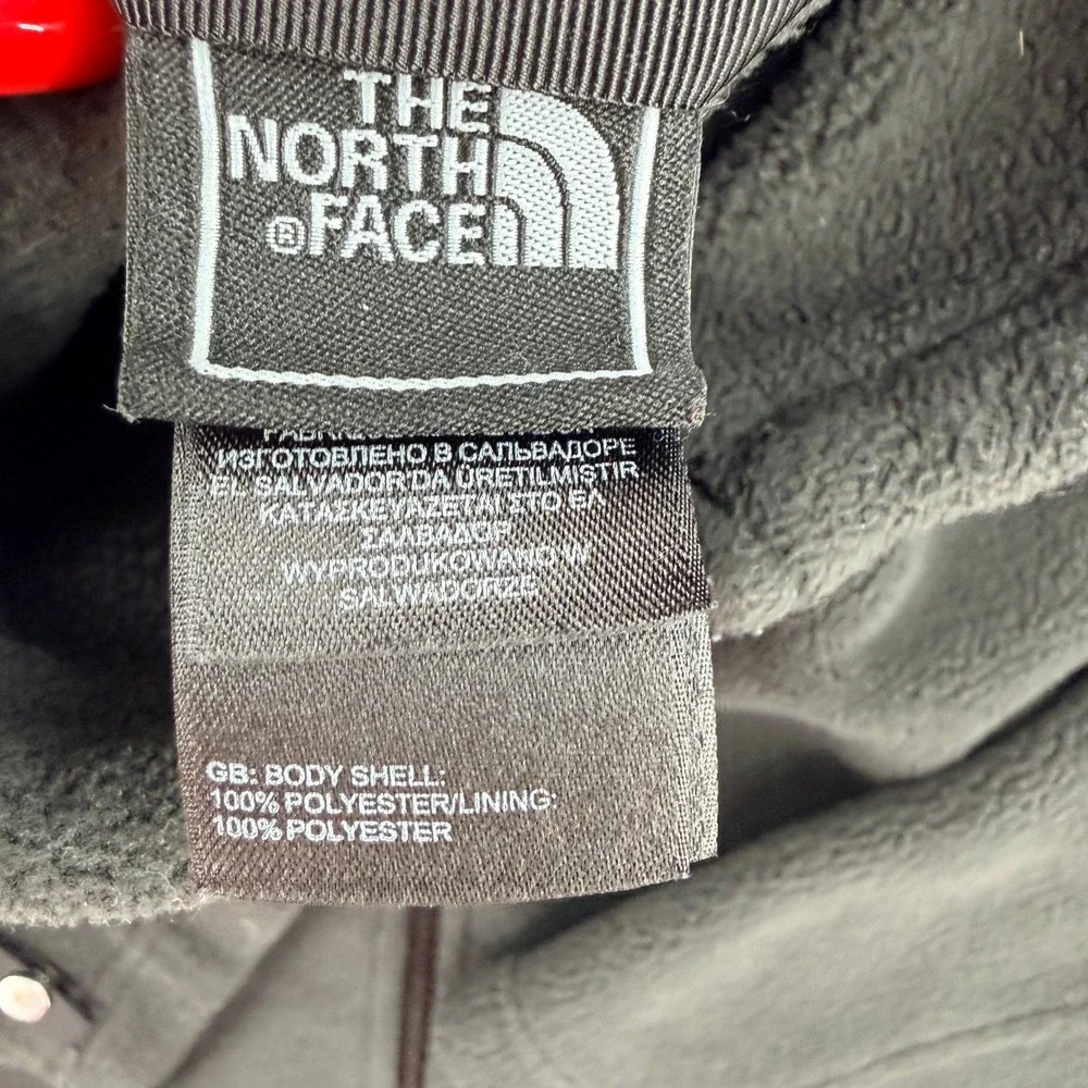 The North Face Boy Black Full Zip Fleece Jacket Size L 14/16 Mock Neck Mid Layer